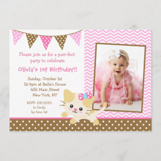 Invitaciones a la fiesta de cumpleaños de gatos de