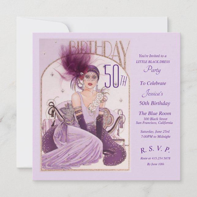 Invitaciones a la Fiesta de Cumpleaños de Gatsby A (Anverso)