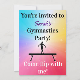 Invitaciones a la fiesta de cumpleaños de gimnasia