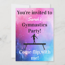 Invitaciones a la fiesta de cumpleaños de gimnasia