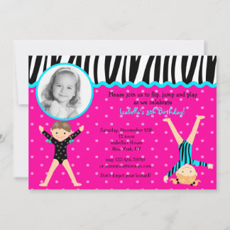 Invitaciones a la fiesta de cumpleaños de gimnasia