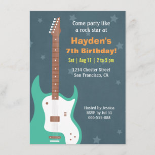 Invitaciones a la fiesta de cumpleaños de Guitar R