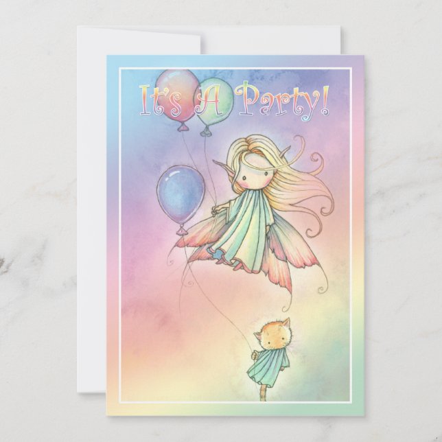 Invitaciones a la fiesta de cumpleaños de Hada Peq (Anverso)