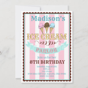 Invitaciones a la fiesta de cumpleaños de Ice Crea