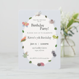 Invitaciones a la fiesta de cumpleaños de insectos