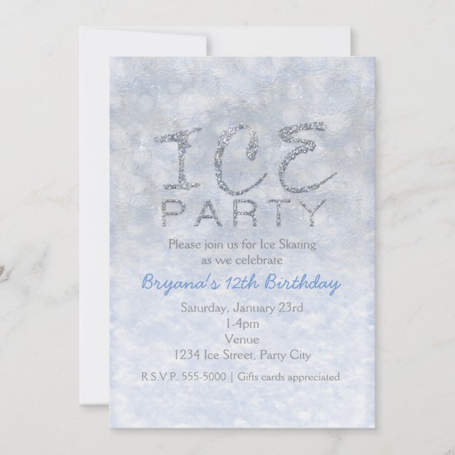 Invitaciones a la fiesta de cumpleaños de invierno (Anverso)