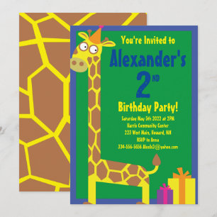 Invitaciones a la fiesta de cumpleaños de jirafa A
