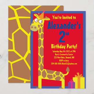 Invitaciones a la fiesta de cumpleaños de jirafa A