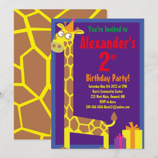 Invitaciones a la fiesta de cumpleaños de jirafa A