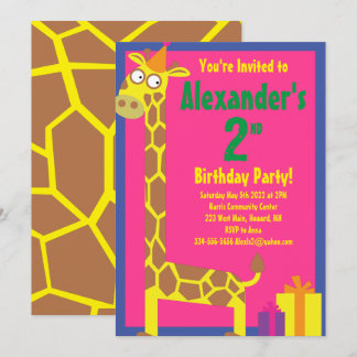 Invitaciones a la fiesta de cumpleaños de jirafa A