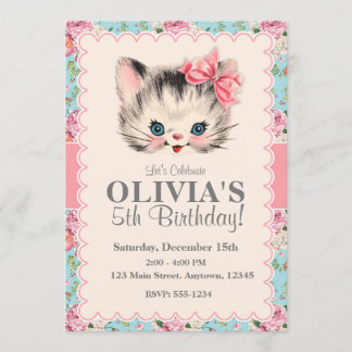 Invitaciones a la fiesta de cumpleaños de Kitten