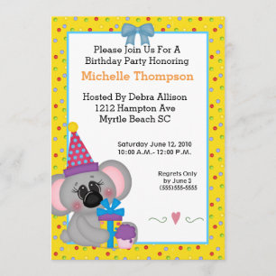 Invitaciones a la fiesta de cumpleaños de Koala
