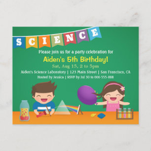 Invitaciones a la fiesta de cumpleaños de la cienc