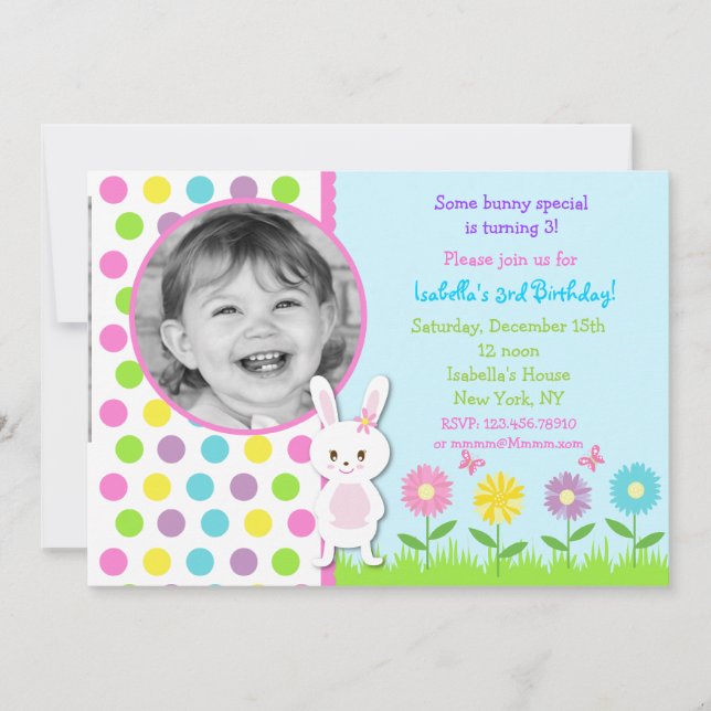 Invitaciones a la fiesta de cumpleaños de la fiest (Anverso)