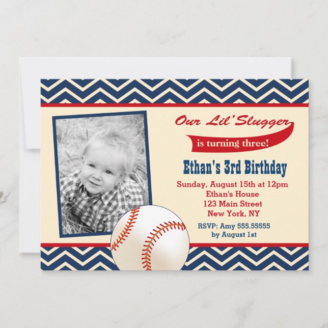 Invitaciones a la fiesta de cumpleaños de la foto  (Anverso)