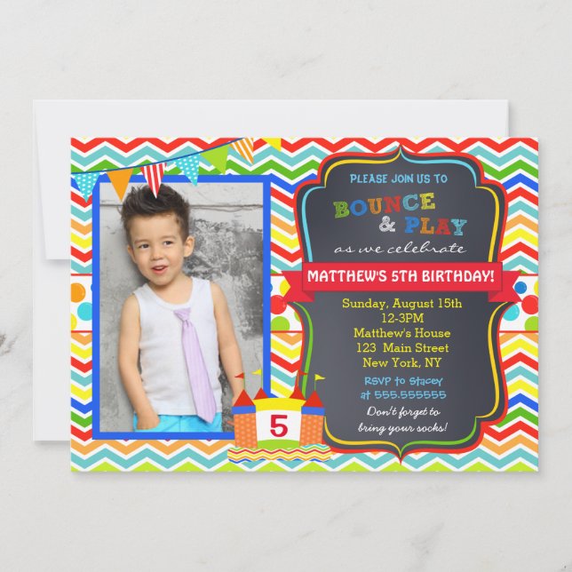 Invitaciones a la fiesta de cumpleaños de la foto  (Anverso)