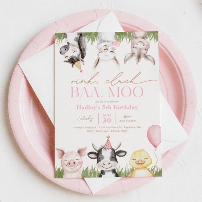 Invitaciones a la fiesta de cumpleaños de la granj (Subido por el creador)