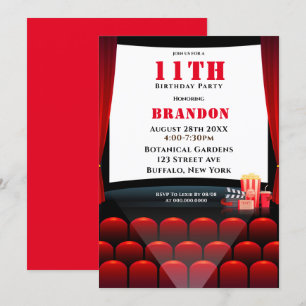 Invitaciones a la Fiesta de Cumpleaños de la Pelíc