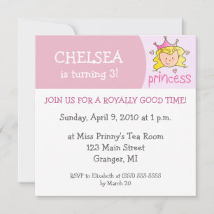 Invitaciones a la fiesta de cumpleaños de la princ