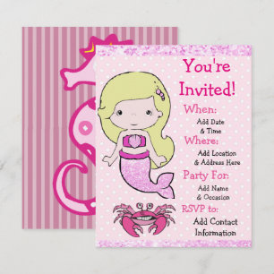 Invitaciones a la fiesta de cumpleaños de la siren