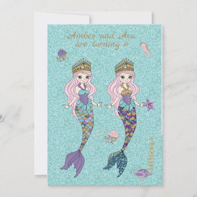 Invitaciones a la fiesta de cumpleaños de la siren (Anverso)