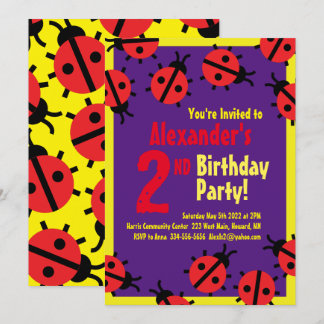 Invitaciones a la fiesta de cumpleaños de Lady Bug
