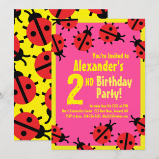 Invitaciones a la fiesta de cumpleaños de Lady Bug