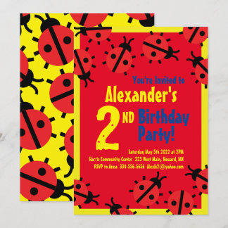 Invitaciones a la fiesta de cumpleaños de Lady Bug