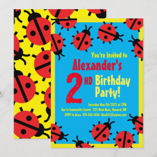 Invitaciones a la fiesta de cumpleaños de Lady Bug