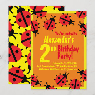 Invitaciones a la fiesta de cumpleaños de Lady Bug