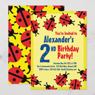 Invitaciones a la fiesta de cumpleaños de Lady Bug