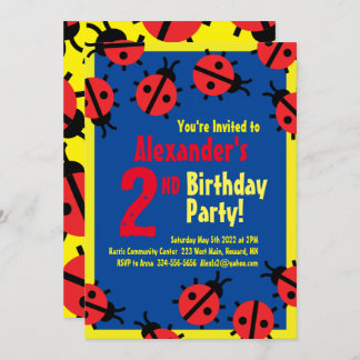 Invitaciones a la fiesta de cumpleaños de Lady Bug