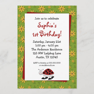 Invitaciones a la fiesta de cumpleaños de Ladybug