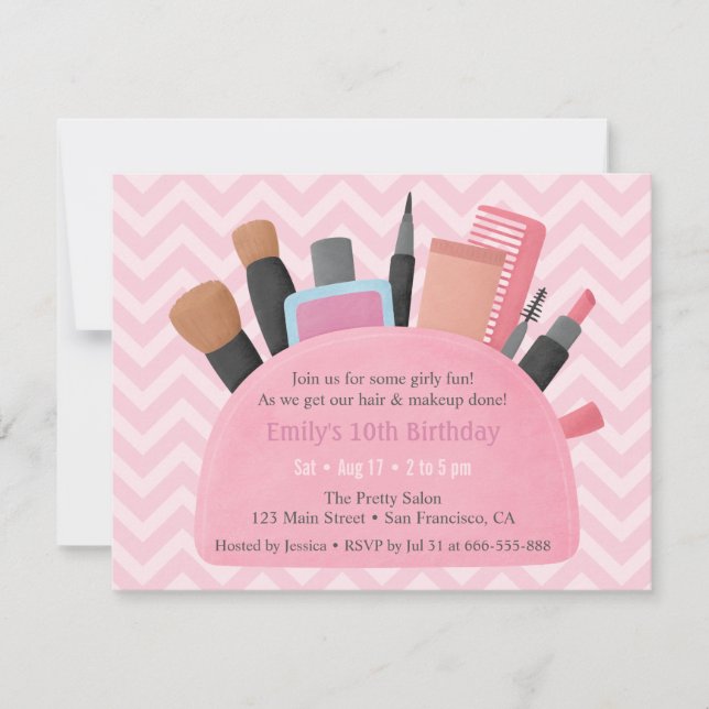 Invitaciones a la fiesta de cumpleaños de las chic (Anverso)