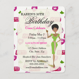 Invitaciones a la fiesta de cumpleaños de las chic