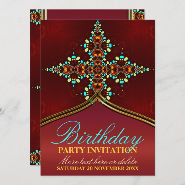 Invitaciones a la fiesta de cumpleaños de las espe (Anverso / Reverso)