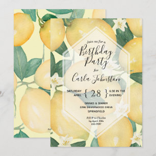 Invitaciones a la fiesta de cumpleaños de Lemons y