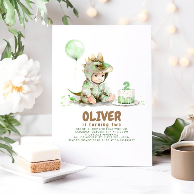Invitaciones a la fiesta de cumpleaños de Little B (Dinosaur Birthday Party Invitations)
