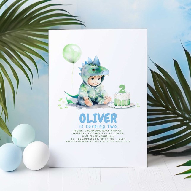 Invitaciones a la fiesta de cumpleaños de Little B (Dinosaur Birthday Party Invitations)