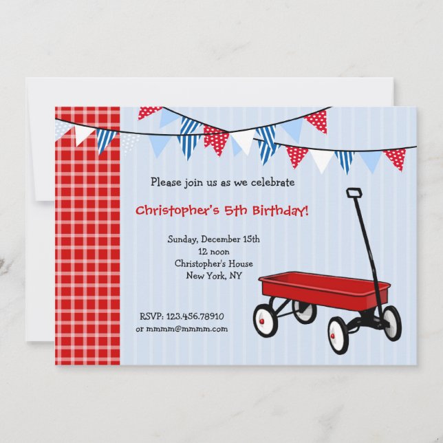 Invitaciones a la fiesta de cumpleaños de Little R (Anverso)