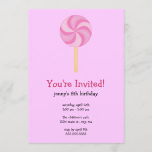 Invitaciones a la fiesta de cumpleaños de Lollipop