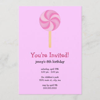 Invitaciones a la fiesta de cumpleaños de Lollipop