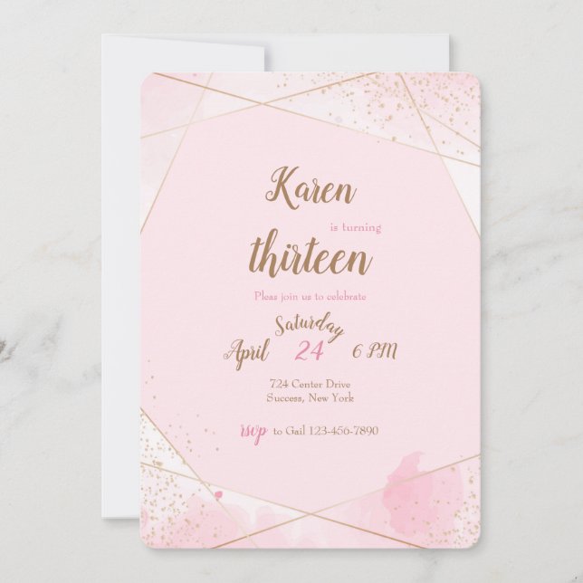 Invitaciones a la fiesta de cumpleaños de los Ánge (Anverso)