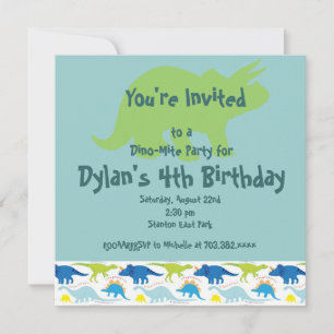 Invitaciones a la fiesta de cumpleaños de los dino