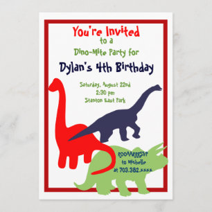 Invitaciones a la fiesta de cumpleaños de los dino