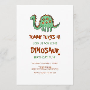 Invitaciones a la fiesta de cumpleaños de los dino