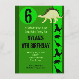 Invitaciones a la fiesta de cumpleaños de los dino