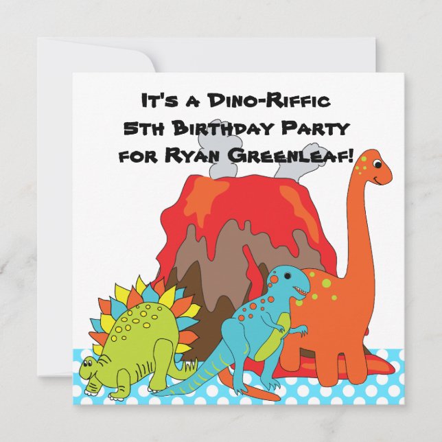 Invitaciones a la fiesta de cumpleaños de los dino (Anverso)