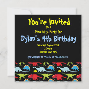 Invitaciones a la fiesta de cumpleaños de los dino