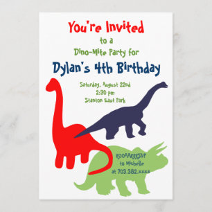 Invitaciones a la fiesta de cumpleaños de los dino
